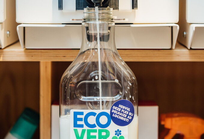 Ecover navulstations bij Delhaize