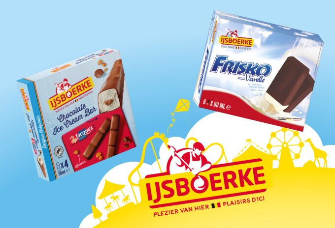 Nieuwe ijsjes met chocolade en vanille roomijs