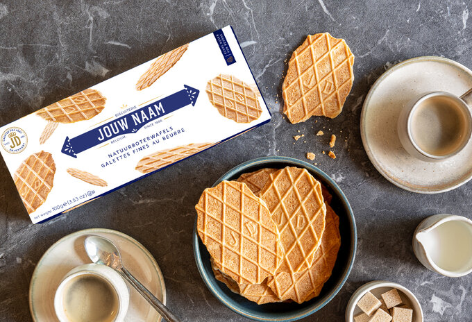 1886 gepersonaliseerde doosjes natuurboterwafels