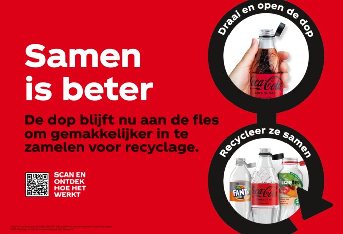 Coca-Cola introduceert doppen die vast zitten