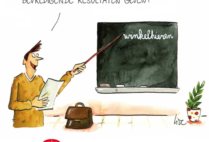 Eerste schooldag cartoon